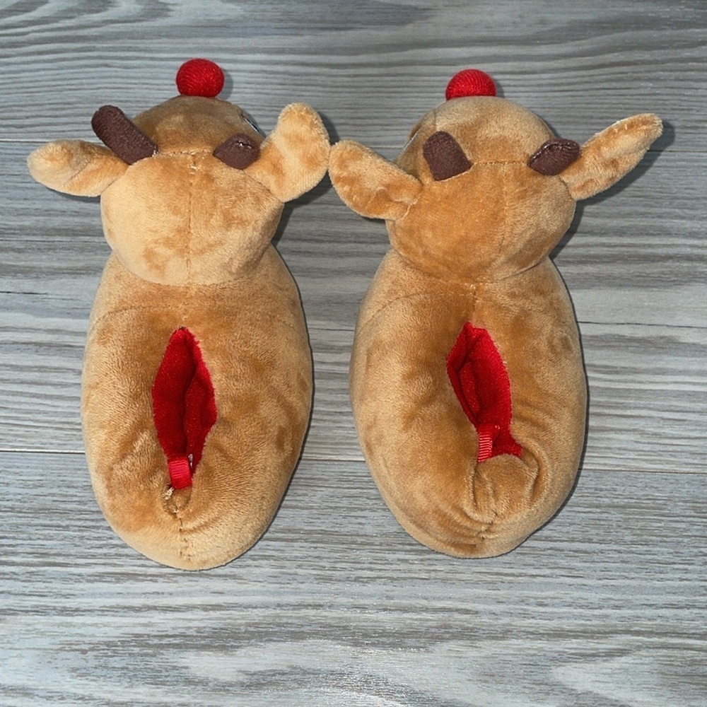 ⭐ Rudolph the Red-Nosed Reindeer Slippers | Baby Size 3 ⭐ - Picture 2 of 4